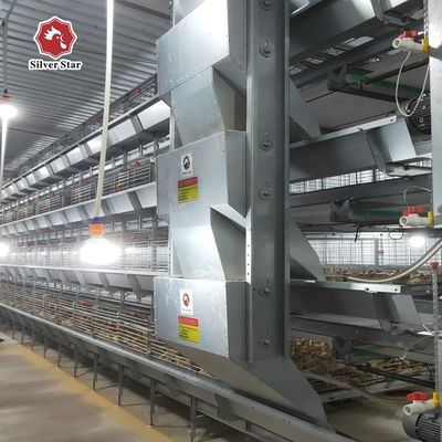 Automated H-Type Broiler Cage System - Full Automatic Hot Galvanized High-Density Poultry Farming Equipment